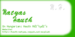 matyas hauth business card